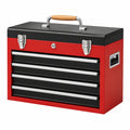 Caja de herramientas 60 x 30 x 40 cm de acero rojo y negro con 5 cajones portátil