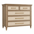 Cómoda 60 x 40 x 120 cm de madera marrón y beige con 5 cajones estilo moderno