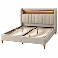 Cama 160 x 200 cm tapizada verde con somier metálico estilo moderno